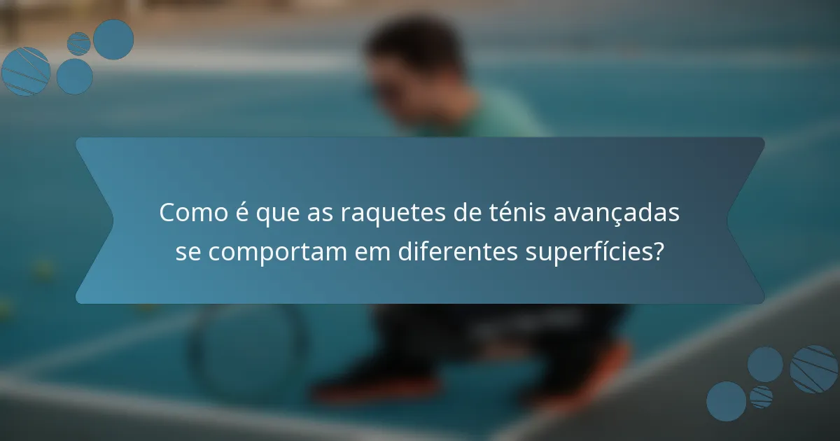 Como é que as raquetes de ténis avançadas se comportam em diferentes superfícies?